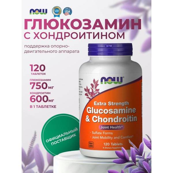 Glucosamine Chondroitin Joint Support - Now Foods Double Strength 120 Tablets