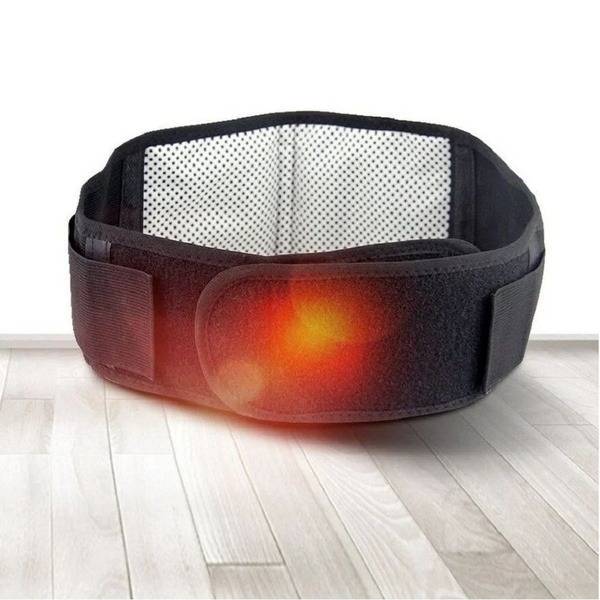 Tourmaline Heating Belt with Magnets Waist 91-97 cm Black XL Eco-Leather Textile