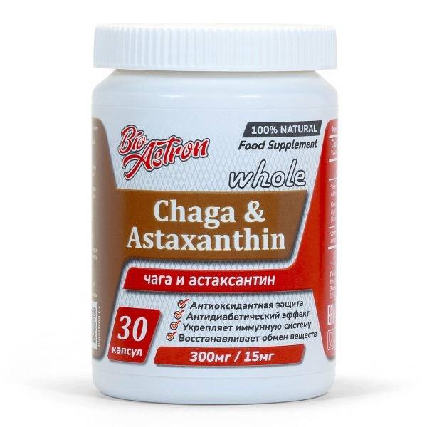 Chaga Mushroom & Astaxanthin Supplement - 30 Capsules (400mg)