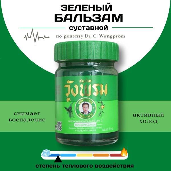 WangProm Green Cooling Thai Balm (50ml)
