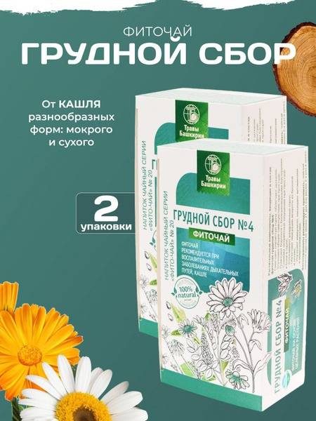 Travy Bashkirii Chest Blend No.4 Herbal Tea for Cough – 2 Sachets