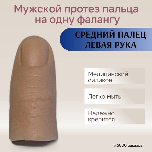 Left Middle Fingertip Prosthesis (Medical Silicone)