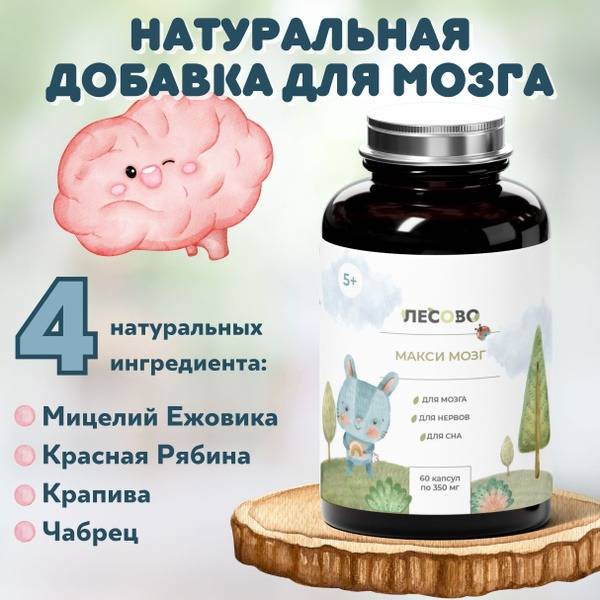 MaxiBrain Kids: Lion's Mane Mushroom Brain Support (60 Capsules)
