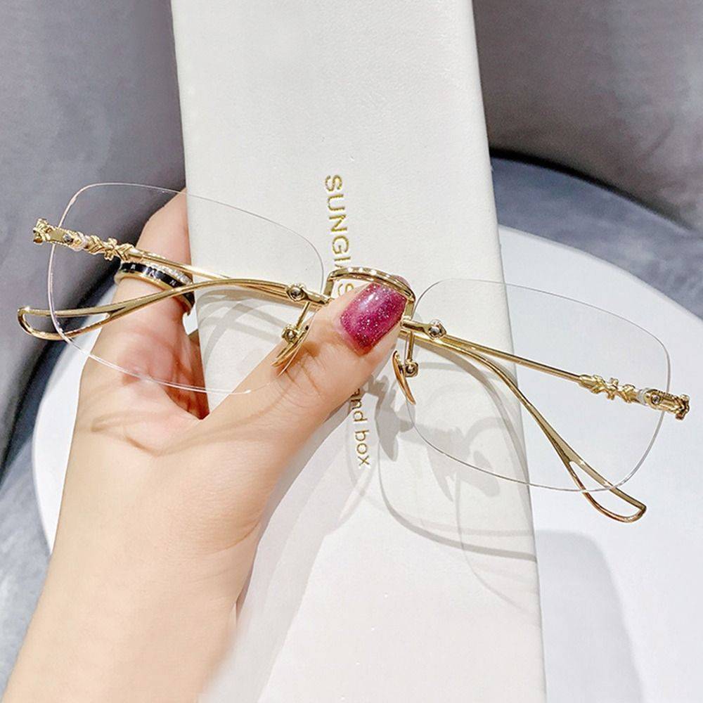 Computer reading glasses with blue light protection, PC frame, 145 mm, +100 to +400, gold/silver #5