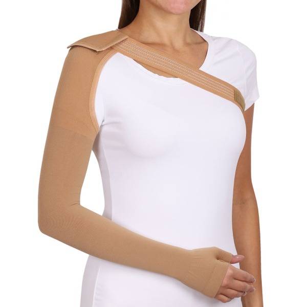 Tonus Elast LUX Compression Sleeve with Shoulder Strap and Half-Glove, Class 1, Size