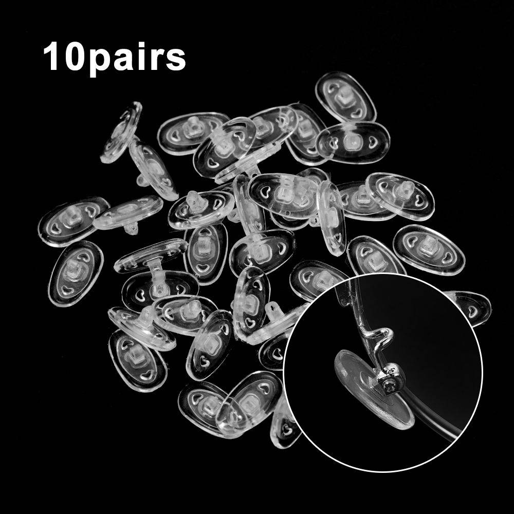 Silicone Nose Pads for Eyeglasses – 10 Pack, Transparent, 12.51×7.43 mm #2