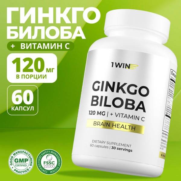 Ginkgo Biloba with Vitamin C: Boost Brain, Memory & Focus (60 Capsules)