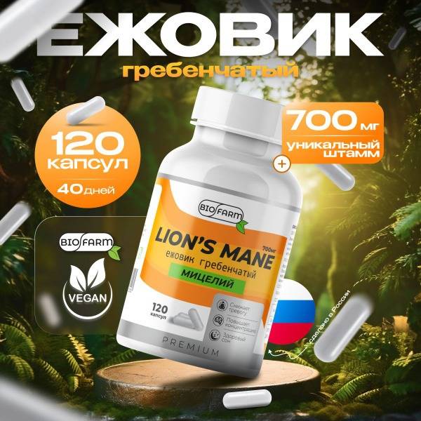 Lion's Mane Mushroom Capsules (700mg) - Boost Brain & Immunity