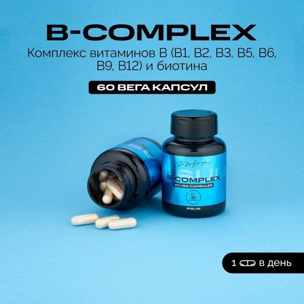 IPSUM Dr.Dzidzariya B-Complex Vitamin B Capsules 60 Count 100 g