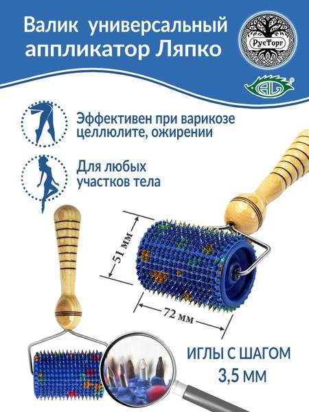 Lyapko Roller Applicator: Universal M 3.5 (72x51mm), Blue