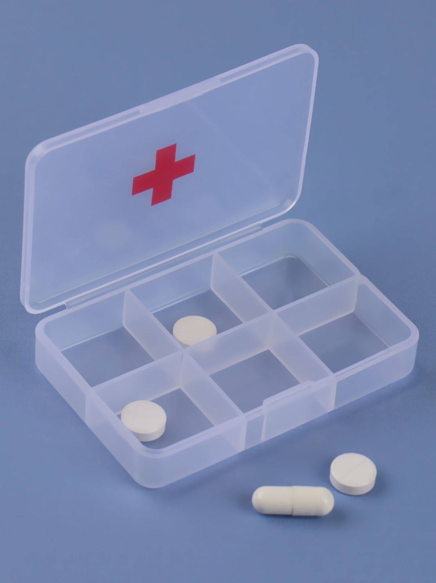 ONLITOP Quick First Aid Pill Organizer with 6 Compartments – Compact Medication Container (9 x 6.5 x 2 cm) #3