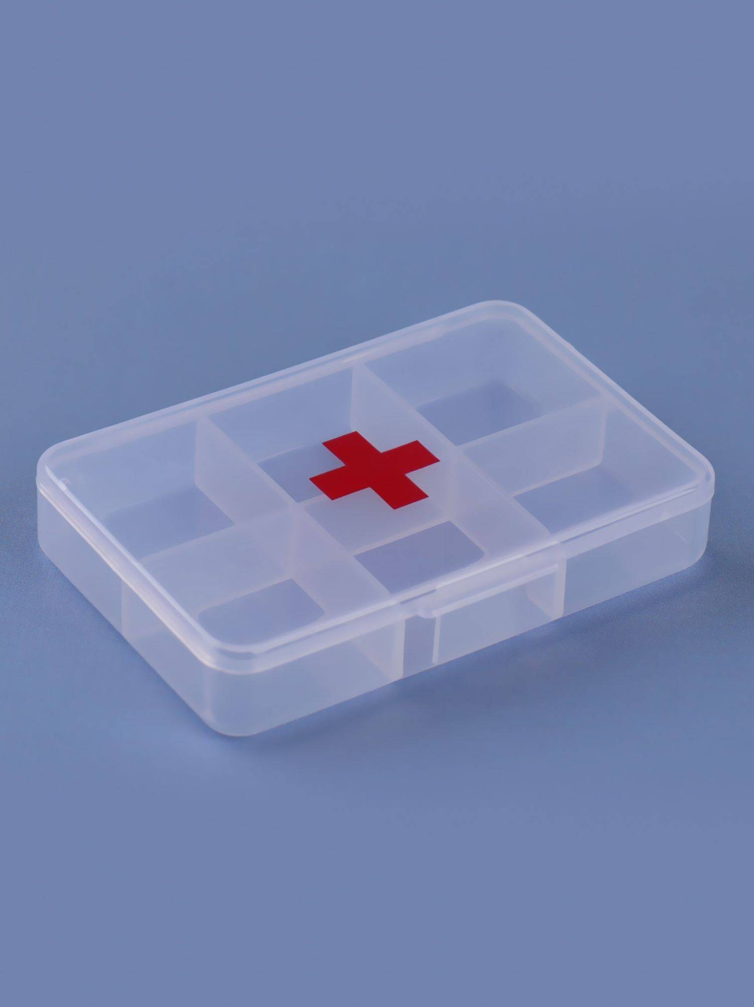 ONLITOP Quick First Aid Pill Organizer with 6 Compartments – Compact Medication Container (9 x 6.5 x 2 cm) #4