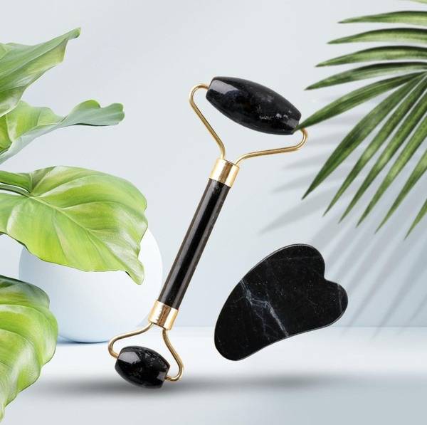 Gua Sha Facial Massage Stone Set - Anthracite