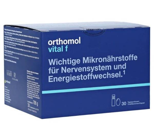 Orthomol Vital F Liquid & Capsules: 20ml + 800mg (30 Packs)
