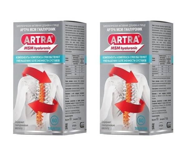 Artra MSM Hyaluronic: Joint Support Supplement (60 Tablets x 2 Packs)