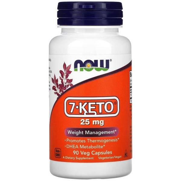 NOW 7-Keto 25mg (90 Veggie Caps): Weight Management & Immune Support