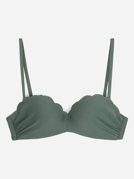 H&M Swim Top Bikini Top Khaki/Green Spring-Summer 2024 Size 70A 1-Pack