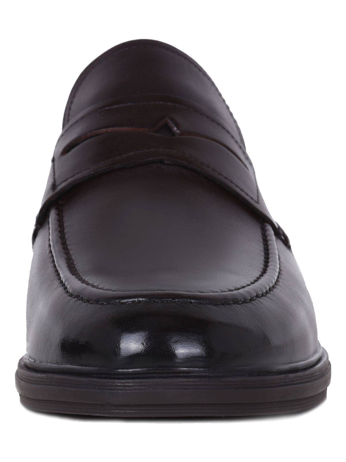 Pierre Cardin demi-season classic natural leather low-heel lace-free shoes, dark brown, men's #10