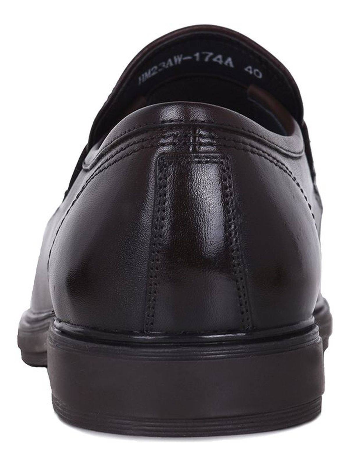 Pierre Cardin demi-season classic natural leather low-heel lace-free shoes, dark brown, men's #9