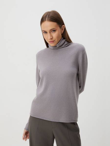 Maison David PARIS Women's Wool Gray Turtleneck Sweater Size M