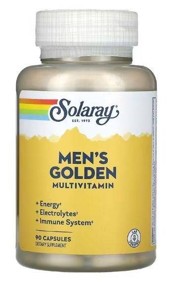 Solaray Men's Golden Multivitamin Capsules 90 Count