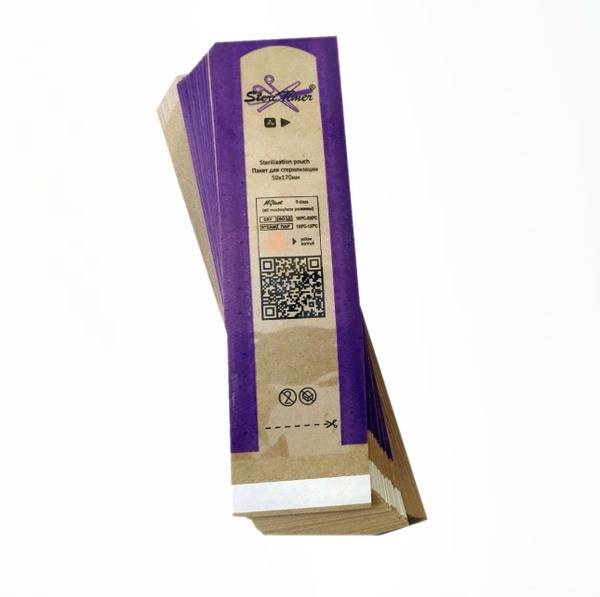 SteriTimer Kraft Sterilization Pouches with Indicator 50x170mm Combined 100pcs