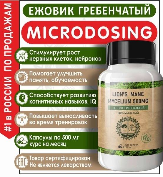 Lion's Mane Mushroom Microdosing: 120 Capsules Mycelium