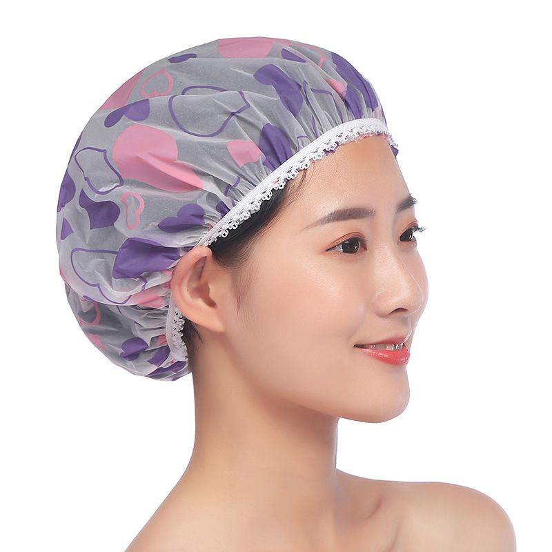 EVA Waterproof Shower Cap, Purple, 1 Pack