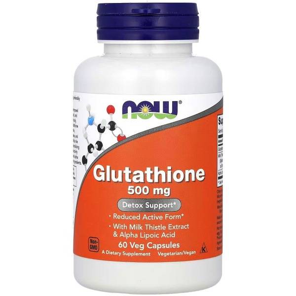 NOW Glutathione 500mg with Milk Thistle & Alpha-Lipoic Acid - 60 Veggie Caps