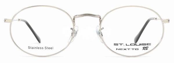 Grey Metal Oval Sunglasses Frame - ST. LOUISE SRP4803 C02