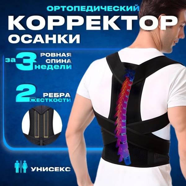 FIGZS Posture Corrector S Black Nylon Semi-Rigid Support for Adults and Children