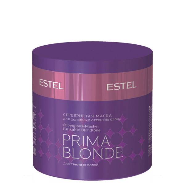 Estel Prima Blonde Silver Hair Mask 300 ml Jar – Anti-Yellow Toning for Lightened and Blonde Hair