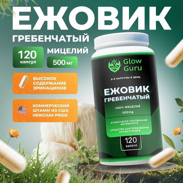 Lion's Mane Mushroom Mycelium Capsules: 120 Count, Microdosing