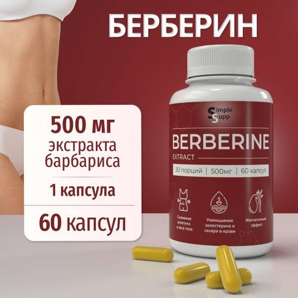 Berberine 500mg, 60 Capsules: Pure Barberry Extract