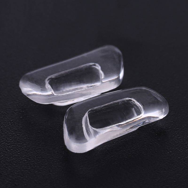 Silicone Nose Pads with Fasteners – 5 Pairs, Brown-Red, 13mm x 7mm – for Eyeglasses #11