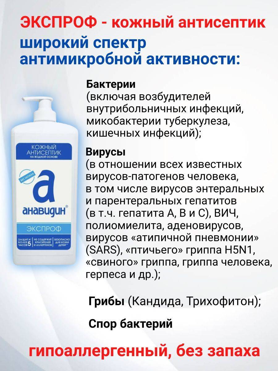 Anavadin Antiseptic, Hypoallergenic, Odorless, Pump, 1 Liter #2