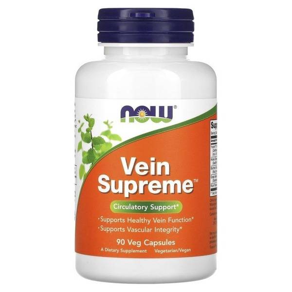NOW Foods Vein Supreme Dietary Supplement for Veins and Blood Vessels, 90 Vegetable Capsules