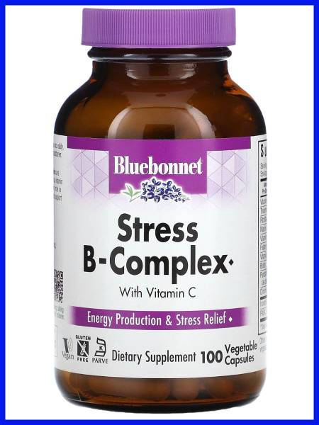 Stress B-Complex Dietary Supplement by Bluebonnet Nutrition, 100 Plant-Based Capsules