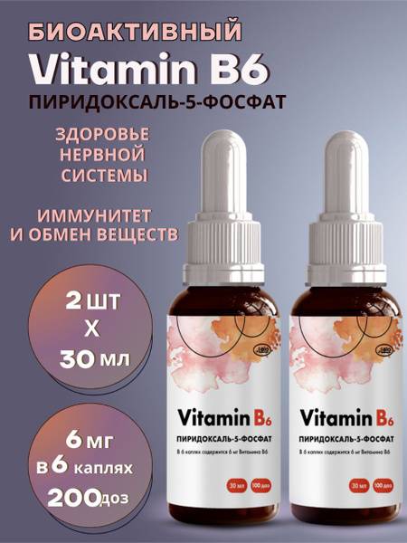 A-BIO Vitamin B6 P-5-P Pyridoxal 5-Phosphate Liquid 60 ml 2-Pack