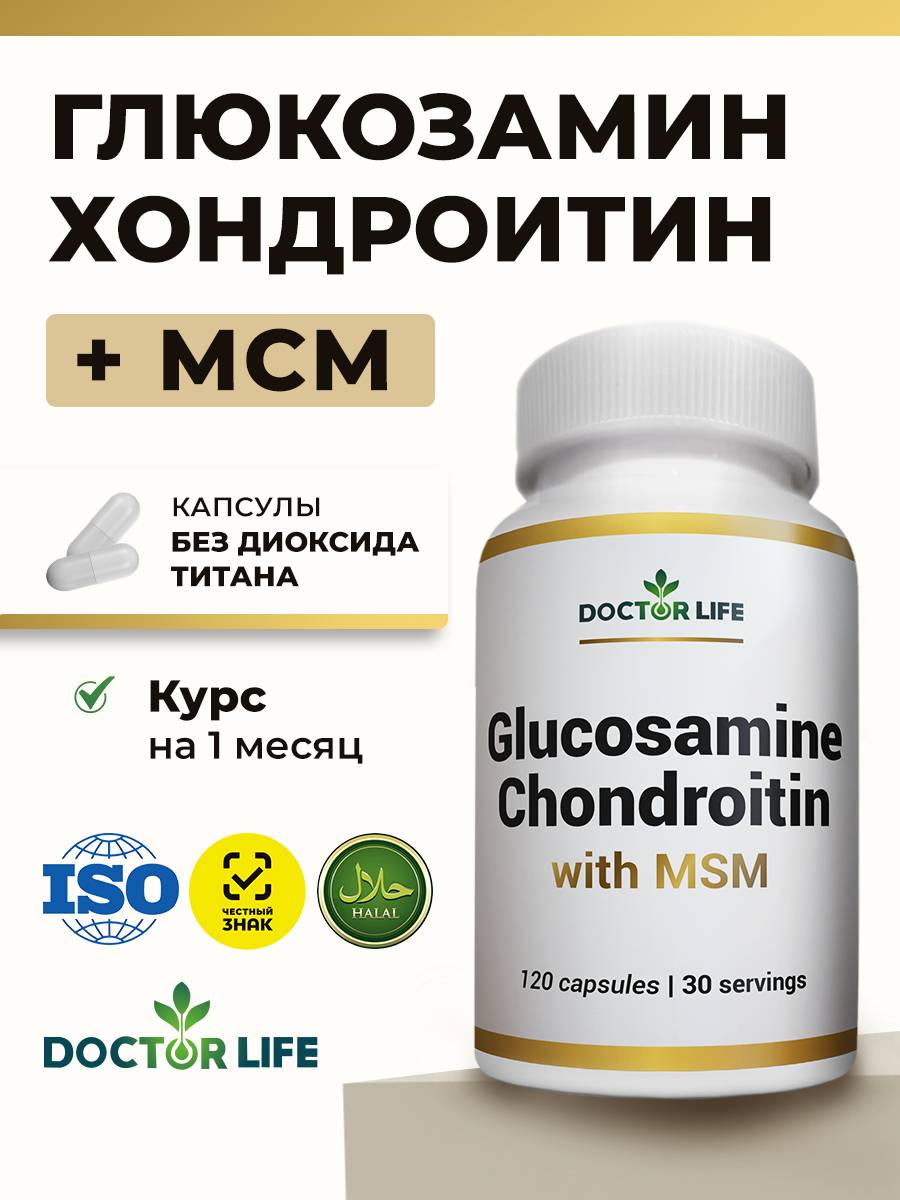 Doctor Life Glucosamine Chondroitin MSM Capsules 120 Pack 120 Count