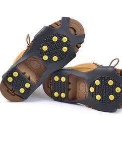 SPUTNIK Ice Cleats 11-Tempered Steel Spikes Size 40-47 (2-Pack) Black #10