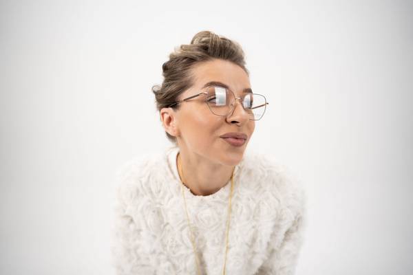 Metal Eyeglass Frame Butterfly Gold/Black for Women
