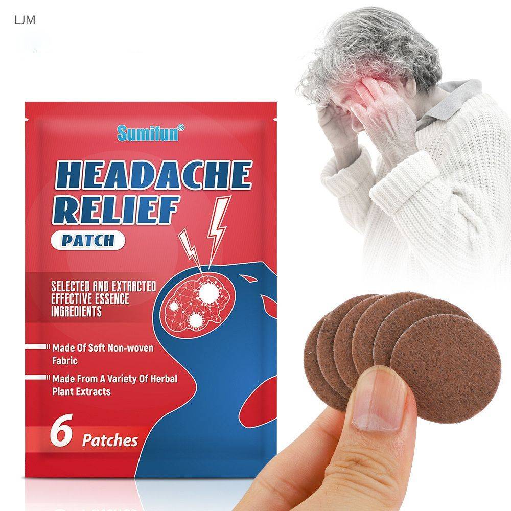 Headache Relief Topical Herbal Patches, 6 Pack 6 Count