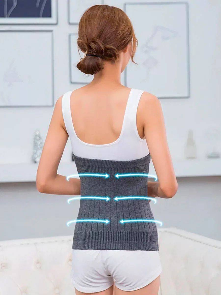 SEVILIA Unisex Heating Back Support Belt for Lower Back Pain Relief - Wool & Polyester, Size M #3