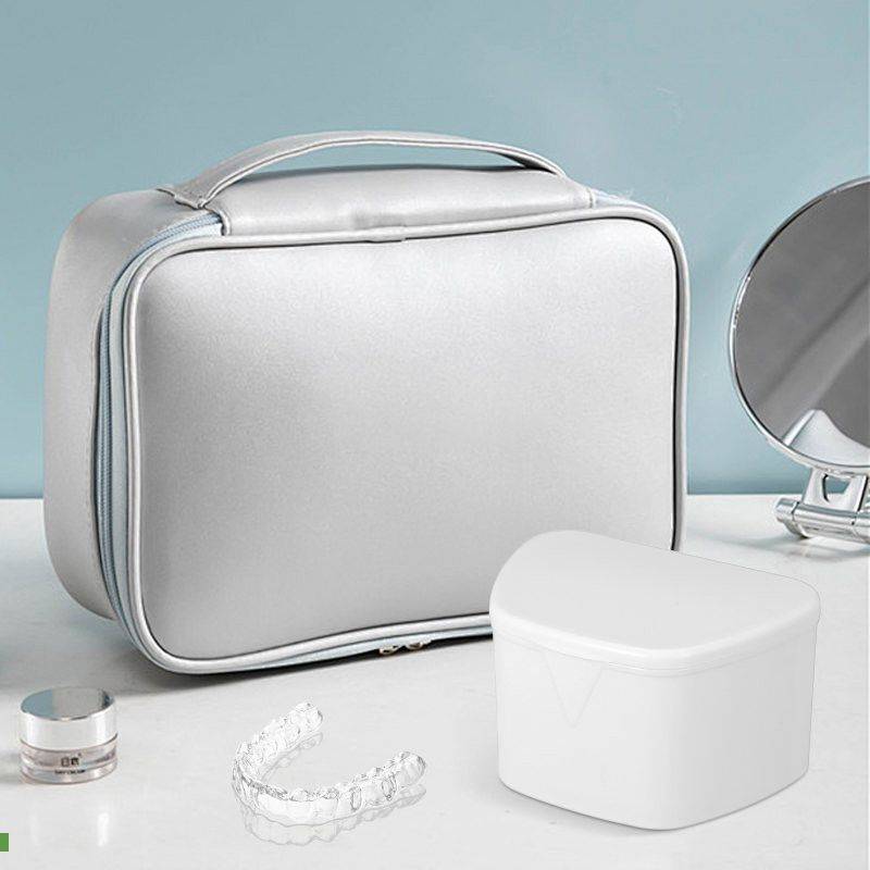 Portable Dental Prosthetic Container with Hinged Lid #7