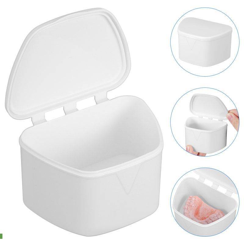 Portable Dental Prosthetic Container with Hinged Lid #3