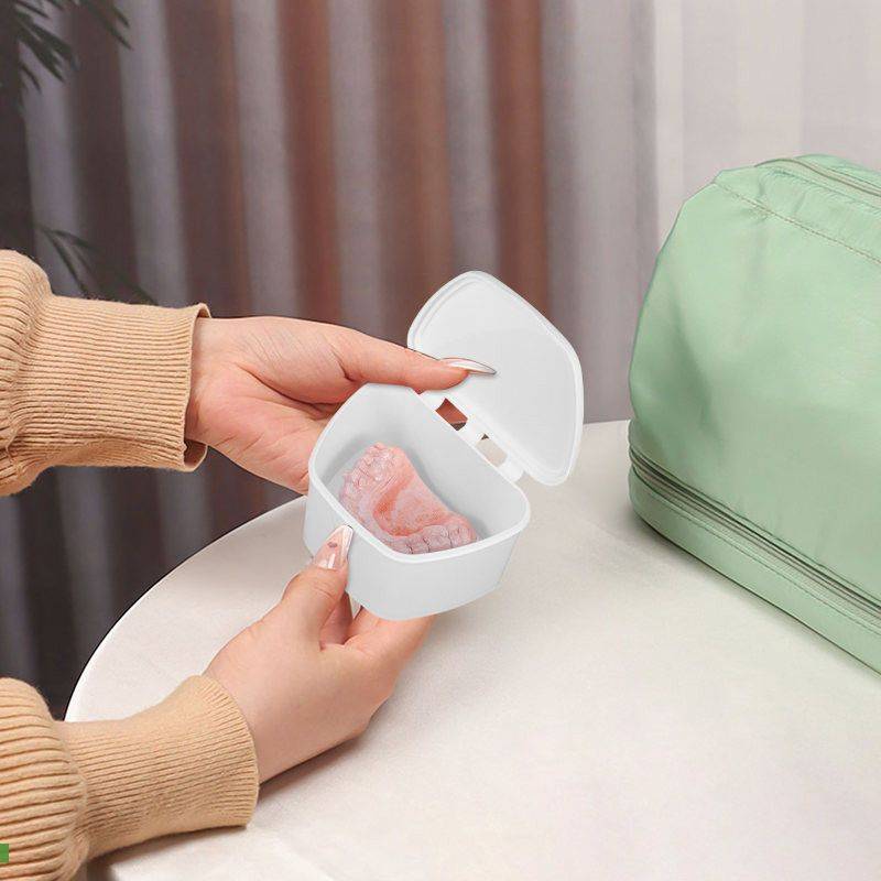 Portable Dental Prosthetic Container with Hinged Lid #5