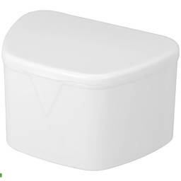Portable Dental Prosthetic Container with Hinged Lid #1