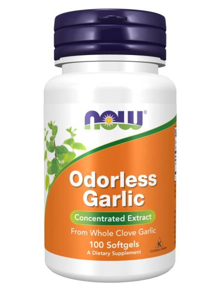NOW Odorless Garlic Extract 25 mg - 100 Capsules of 414 mg