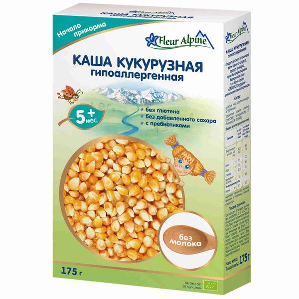 Fleur Alpine Corn Porridge Dairy-Free Hypoallergenic From 5 Months 175 g
